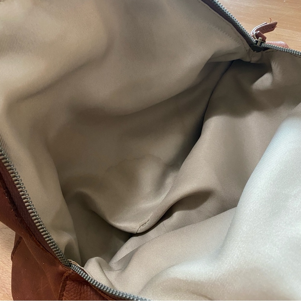 American Leather Co. Cognac Brown Leather Hobo Bag Minimalist Shoulder Purse - Picture 12 of 16
